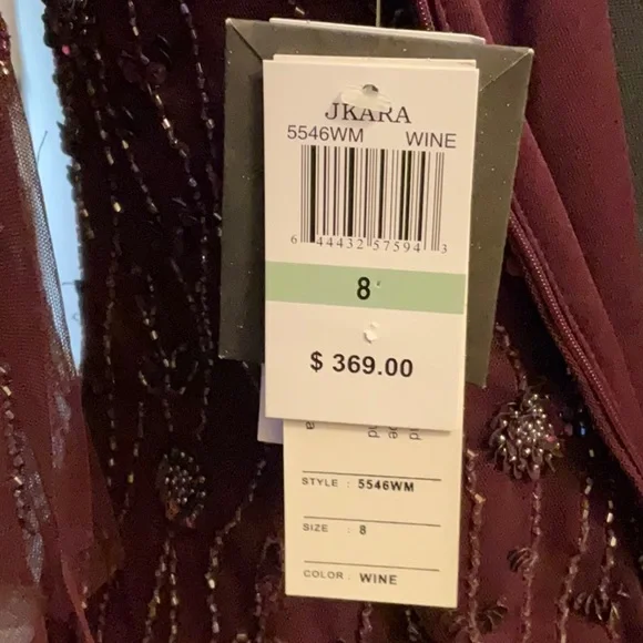 V-Neck Beaded Flutter Sleeve Formal Gown. Mother of the Bride Dress - Picture 8 of 8